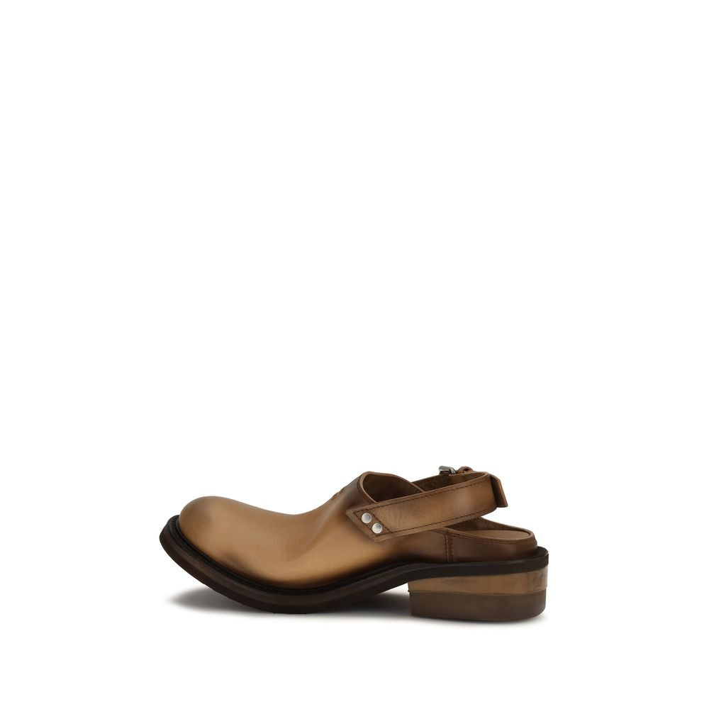 Miu Miu Brown Calf Leather Bos Taurus Mules Curated Luxury Accessories by Orvyn