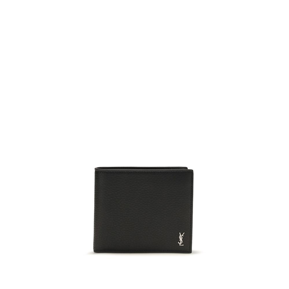 Saint Laurent Black Calf Leather Bos Taurus Wallet Curated Luxury Accessories by Orvyn