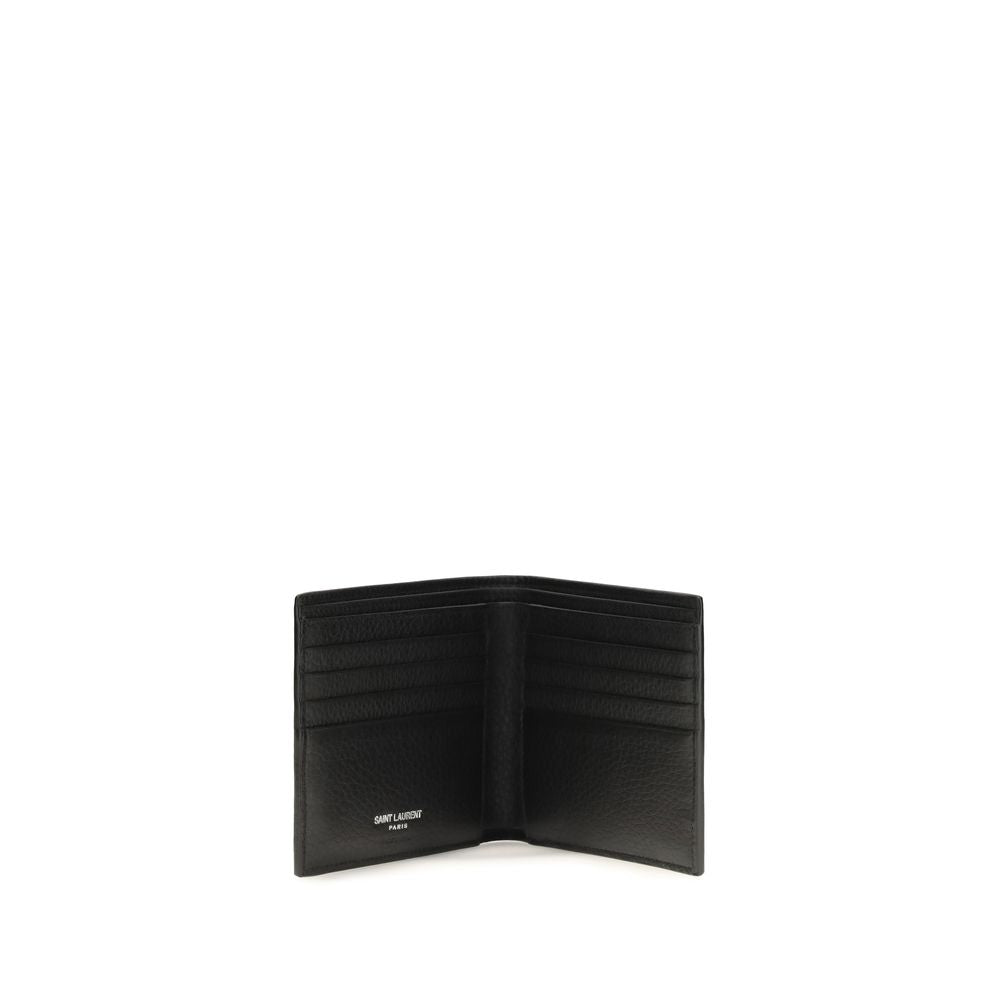 Saint Laurent Black Calf Leather Bos Taurus Wallet Curated Luxury Accessories by Orvyn