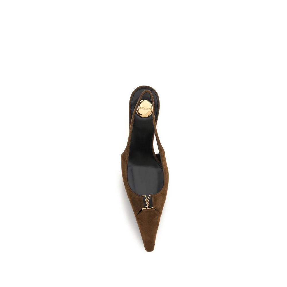 Saint Laurent Brown Babylone Breteuil Pumps