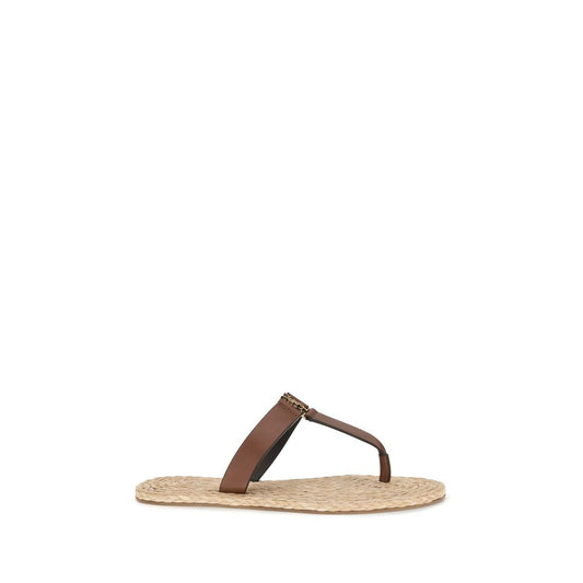 Saint Laurent Brown Babylone leather thong