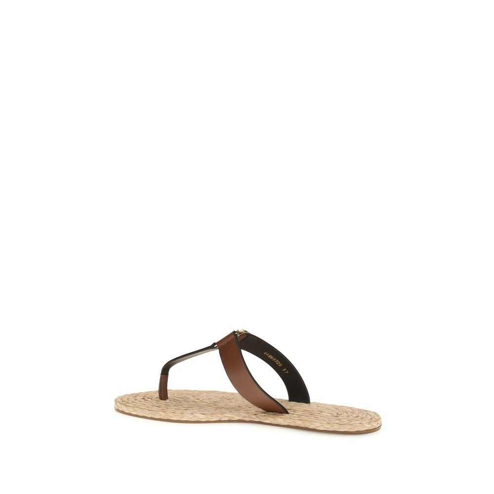 Saint Laurent Brown Babylone leather thong