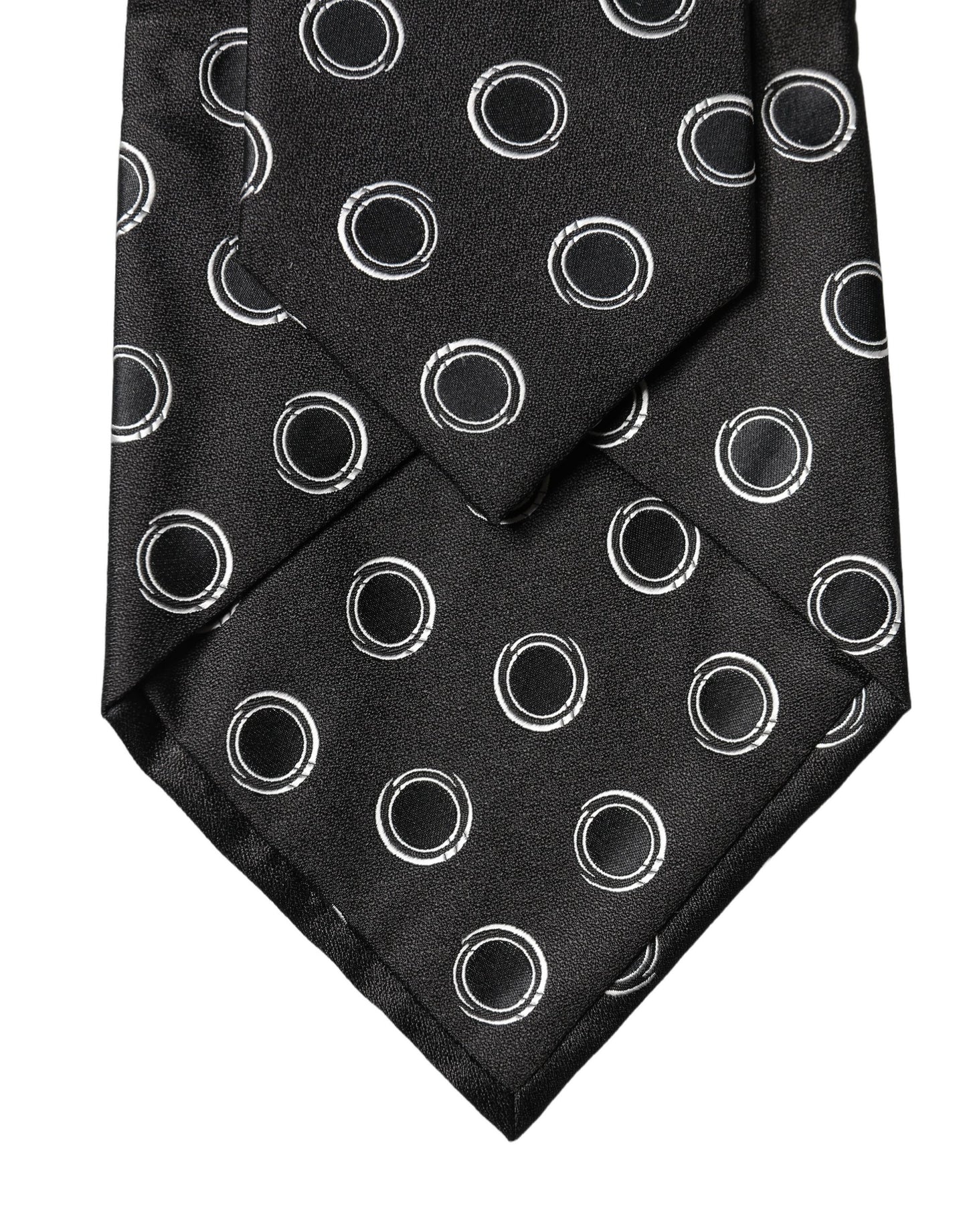 Dolce & Gabbana Black White Polka Dot Silk Adjustable Women Necktie Tie Curated Luxury Accessories by Orvyn