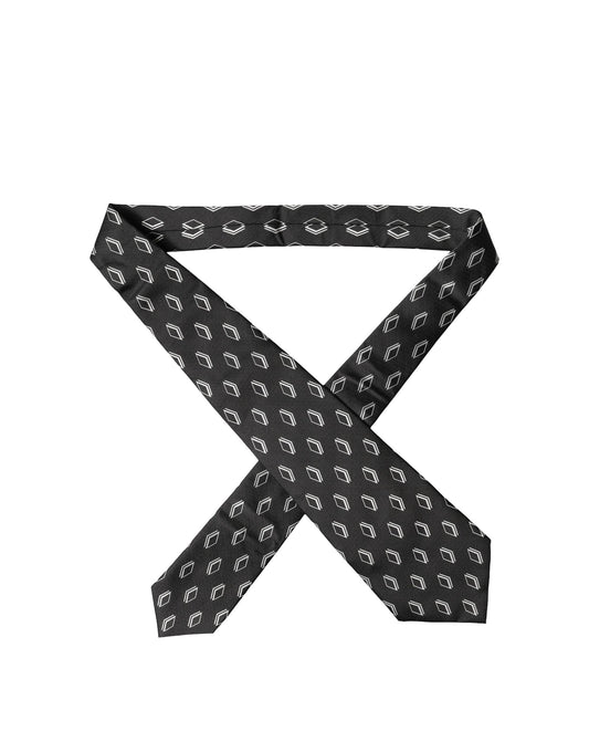 Dolce & Gabbana Black Patterned Silk Adjustable Women Tied Necktie Tie Curated Luxury Accessories by Orvyn