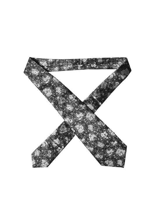 Dolce & Gabbana Black White Floral Silk Adjustable Women Necktie Tie Curated Luxury Accessories by Orvyn