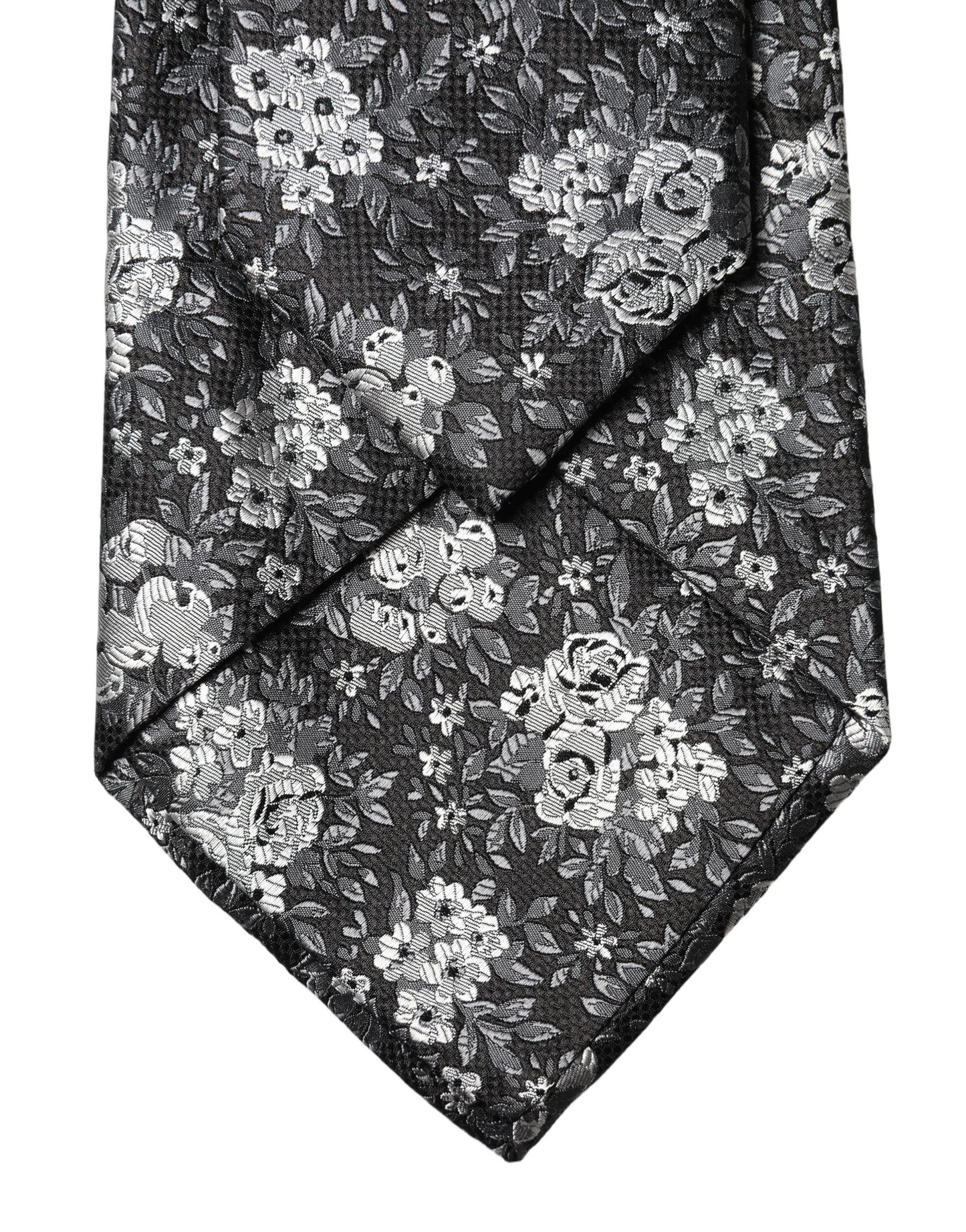 Dolce & Gabbana Black White Floral Silk Adjustable Women Necktie Tie Curated Luxury Accessories by Orvyn