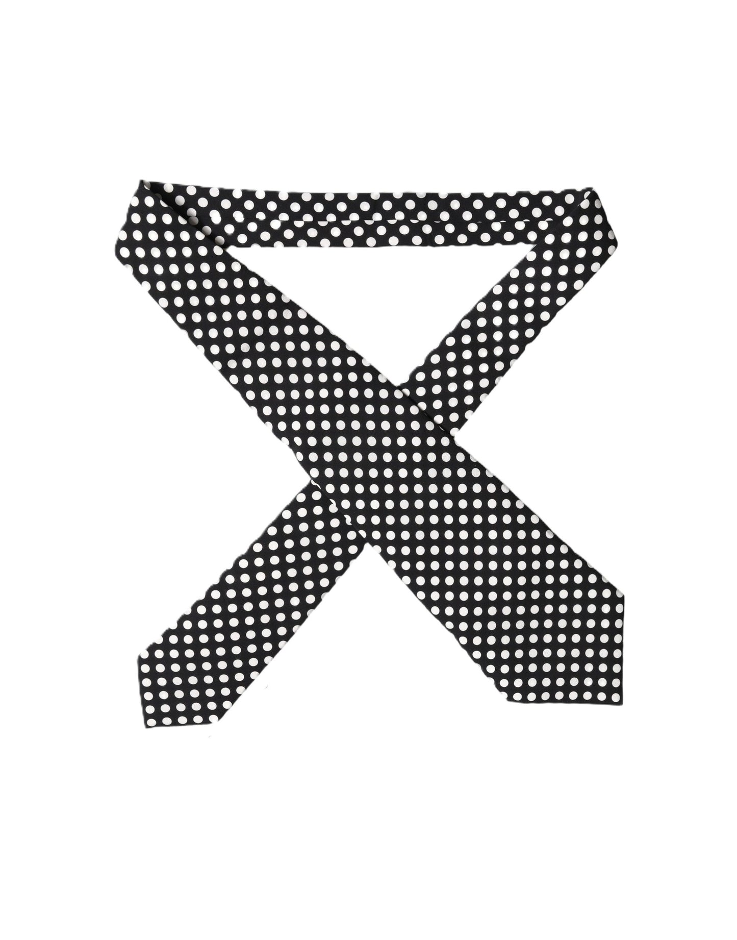 Dolce & Gabbana Black White Polka Dot Silk Adjustable Women Necktie Tie Curated Luxury Accessories by Orvyn
