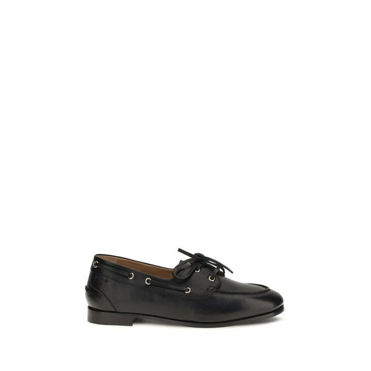Bally Black Calf Leather Bos Taurus Slip-On Loafers Curated Luxury Accessories by Orvyn