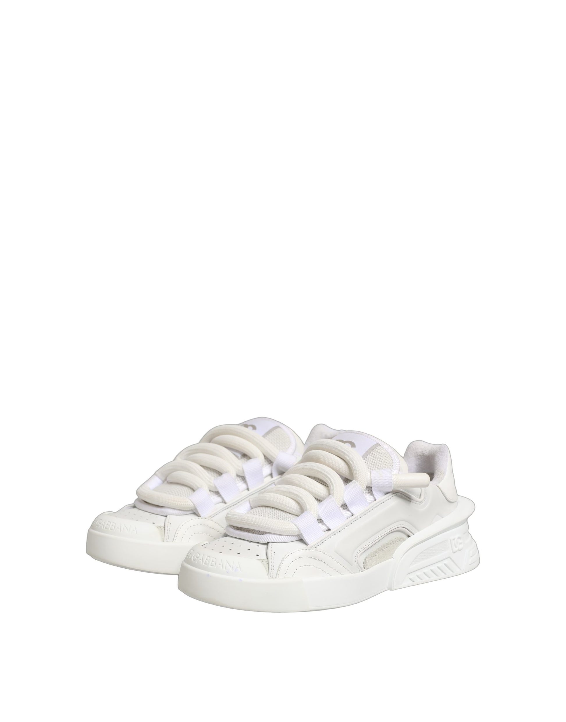Dolce & Gabbana White Calfskin Leather Low Top Sneakers Shoes Curated Luxury Accessories by Orvyn