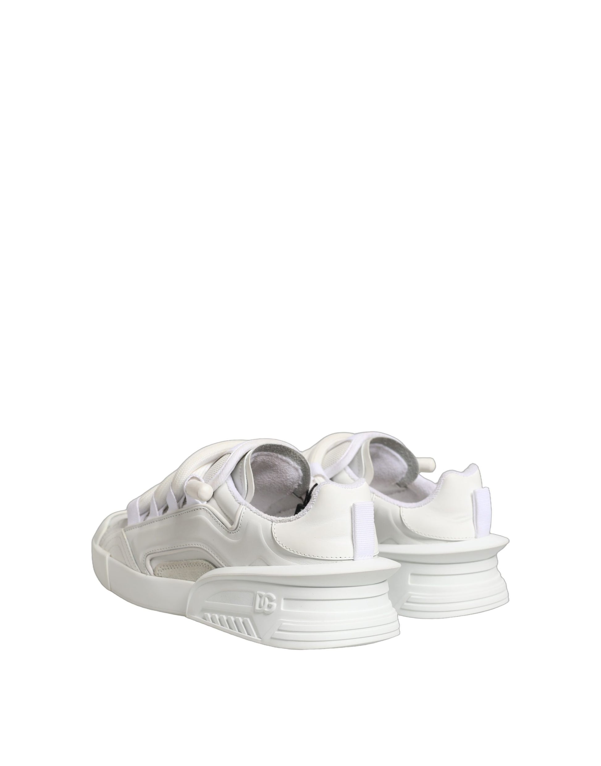 Dolce & Gabbana White Calfskin Leather Low Top Sneakers Shoes Curated Luxury Accessories by Orvyn