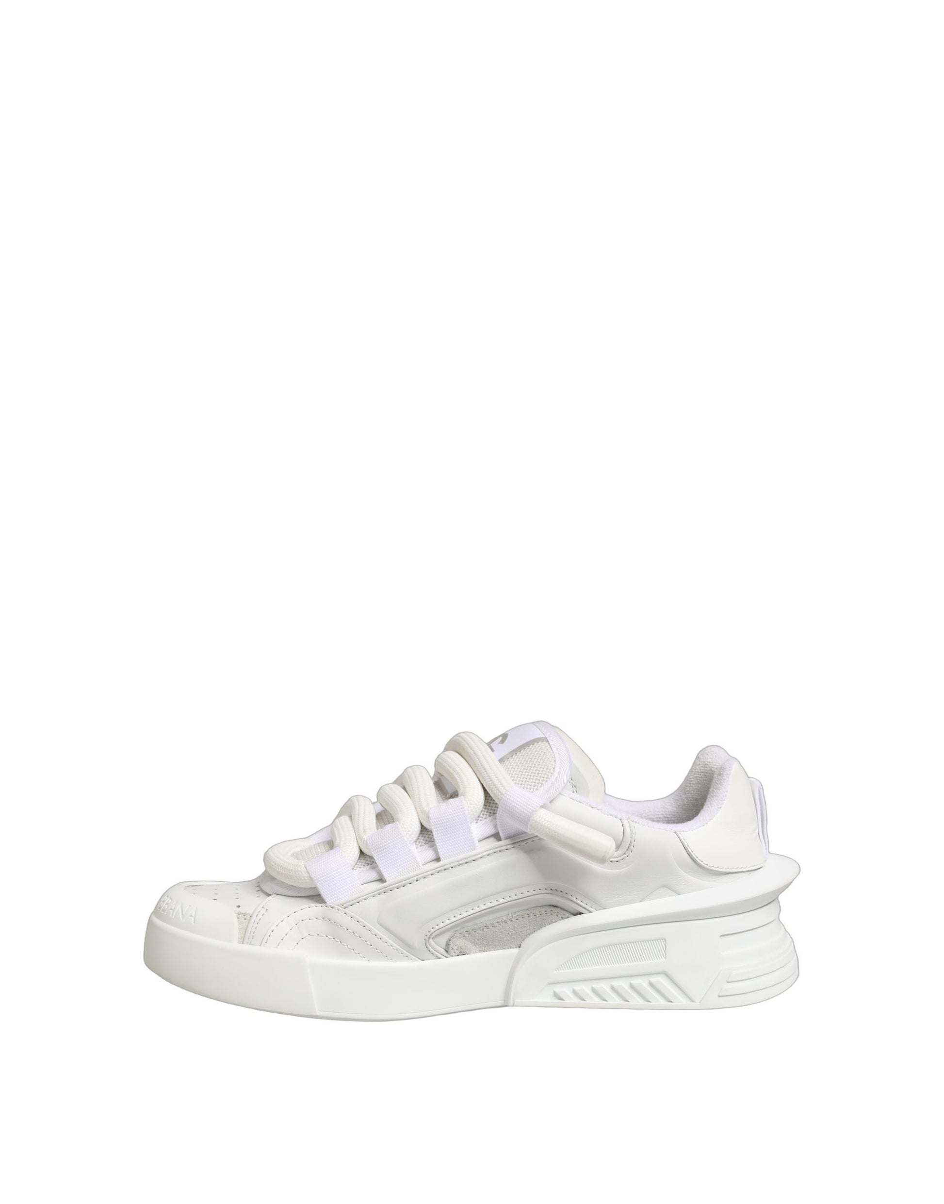 Dolce & Gabbana White Calfskin Leather Low Top Sneakers Shoes Curated Luxury Accessories by Orvyn