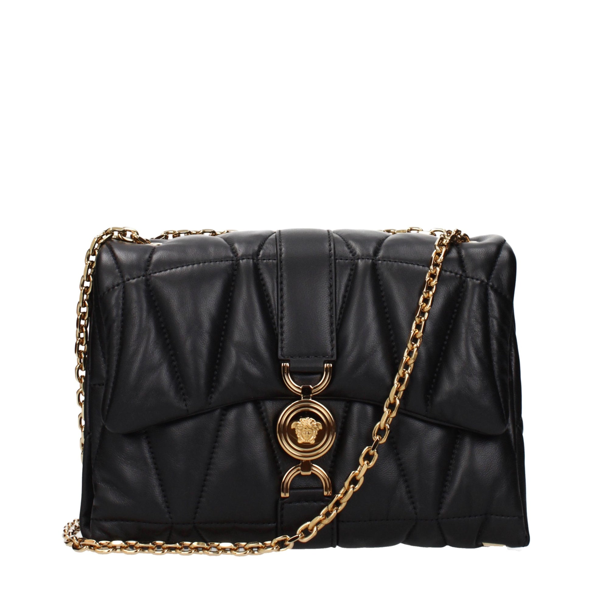 Versace Black Leather Shoulder Bag curated by orvyn luxury accessories