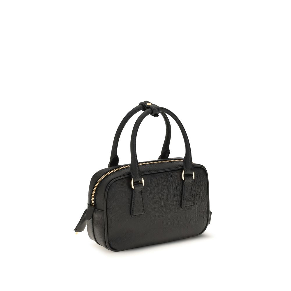 Prada Black Bauletto Saffiano Leather Mini Handbag