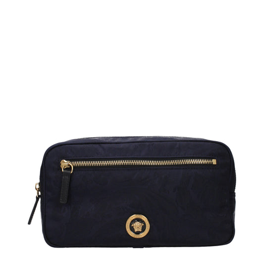 Versace Blue Fabric Backpack curated by orvyn luxury accessories