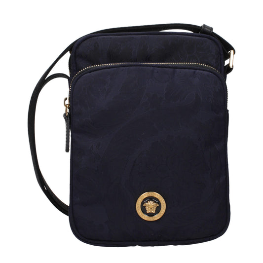 Versace Blue Fabric Crossbody Bag Curated Luxury Accessories by Orvyn