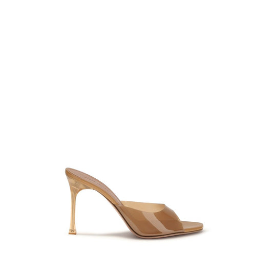 Amina Muaddi Beige Pvc Stiletto Heel Sandals Curated Luxury Accessories by Orvyn