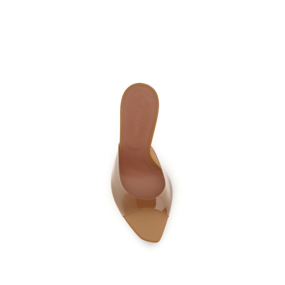 Amina Muaddi Beige Pvc Stiletto Heel Sandals Curated Luxury Accessories by Orvyn