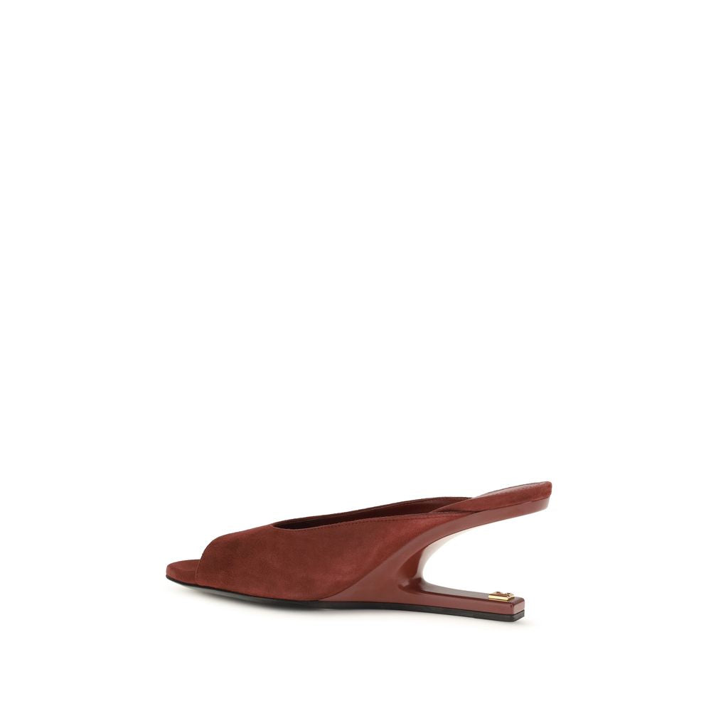 Balmain Bordeaux 'Slip-On' Mules