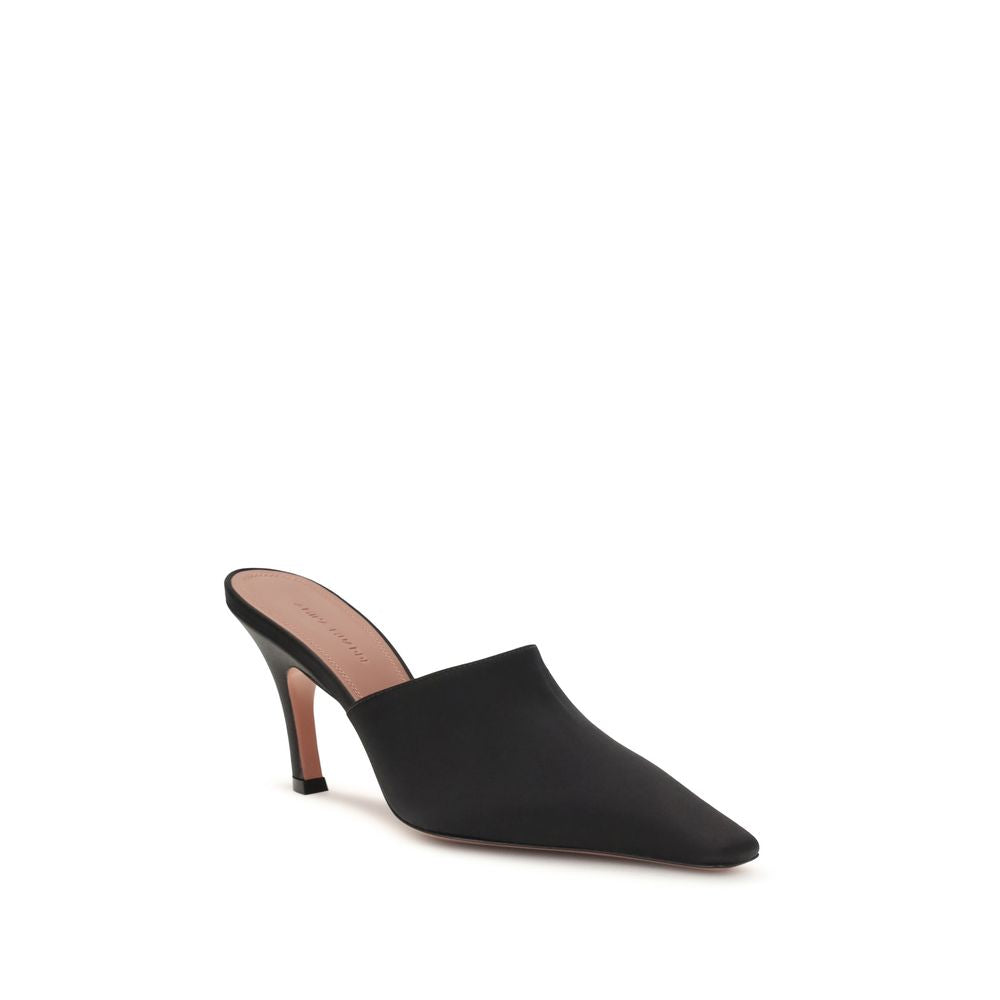 Amina Muaddi Black Silk Sandals Curated Luxury Accessories by Orvyn