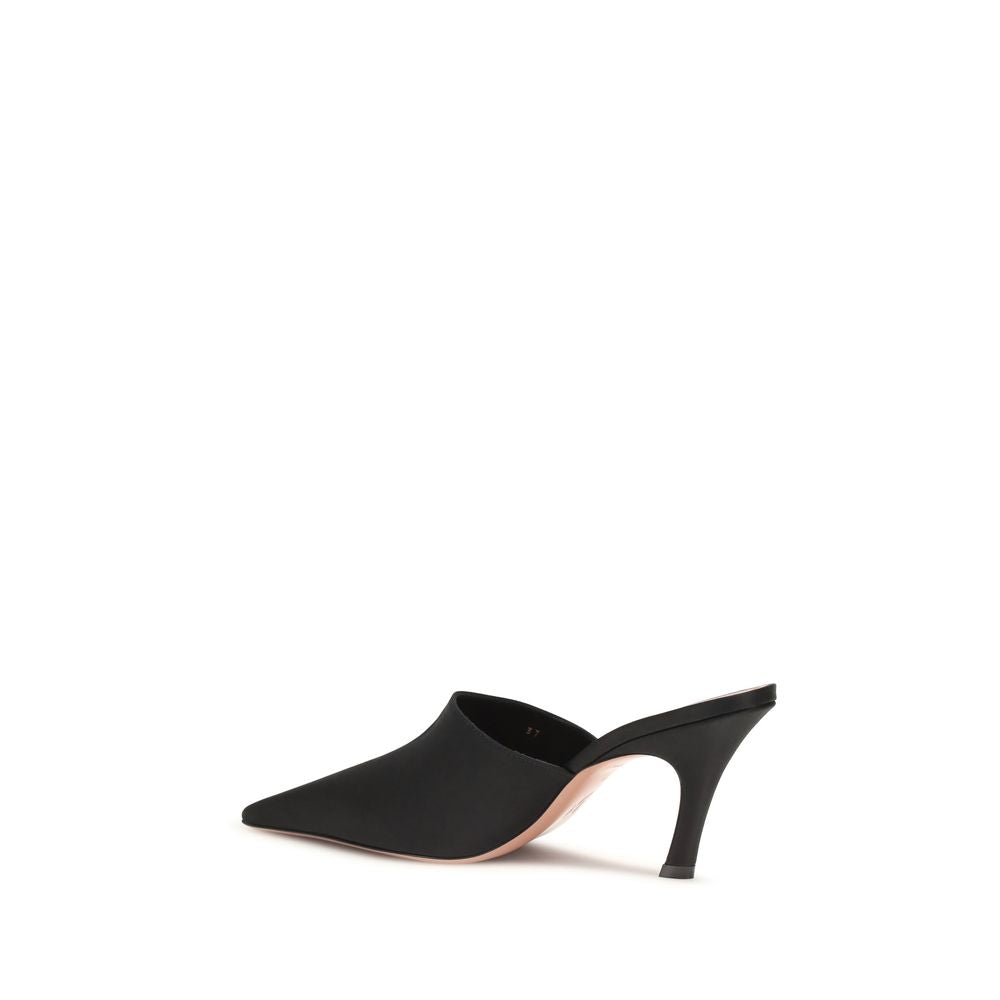 Amina Muaddi Black Silk Sandals Curated Luxury Accessories by Orvyn