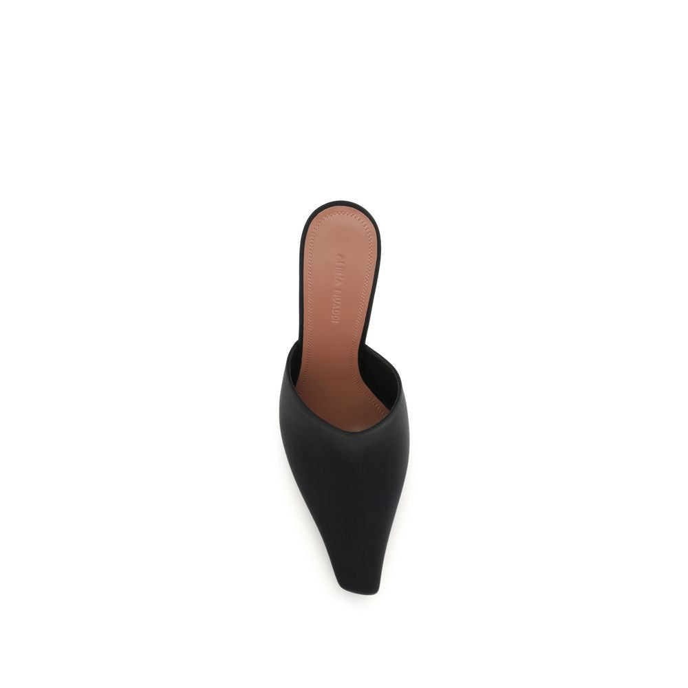 Amina Muaddi Black Silk Sandals Curated Luxury Accessories by Orvyn