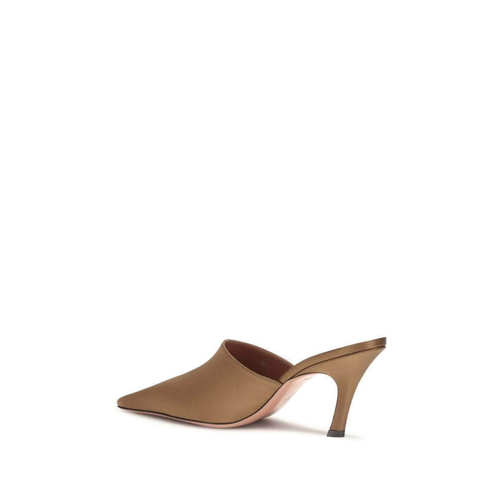 Amina Muaddi Brown Silk Sandals Curated Luxury Accessories by Orvyn