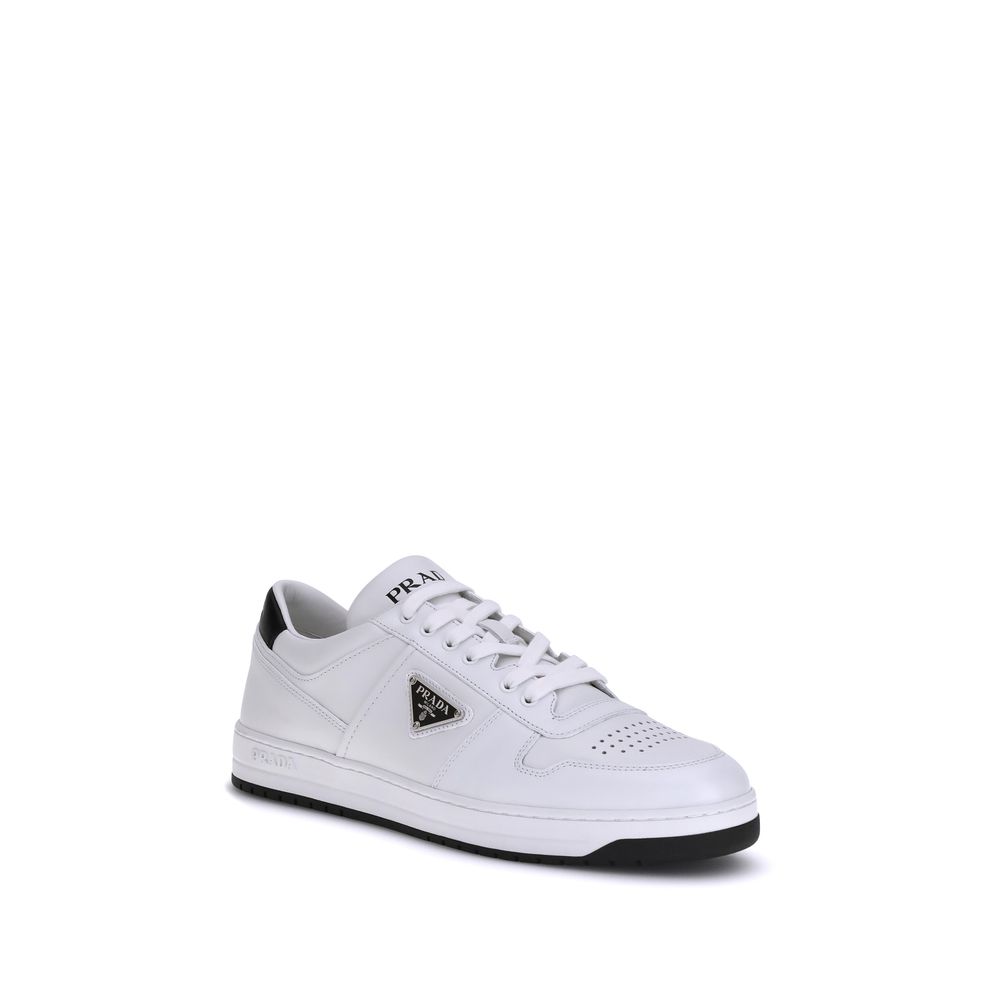 Prada White Calf Leather Bos Taurus Low Top Sneakers Curated Luxury Accessories by Orvyn