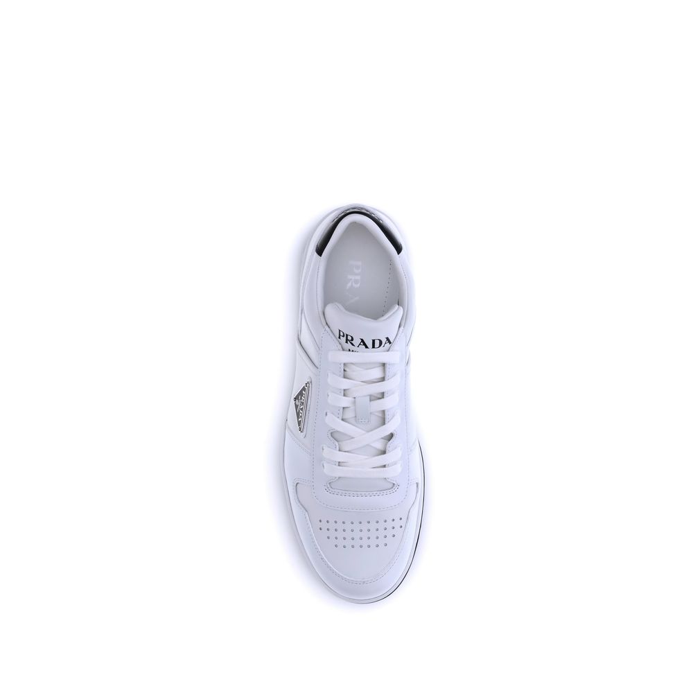 Prada White Calf Leather Bos Taurus Low Top Sneakers Curated Luxury Accessories by Orvyn