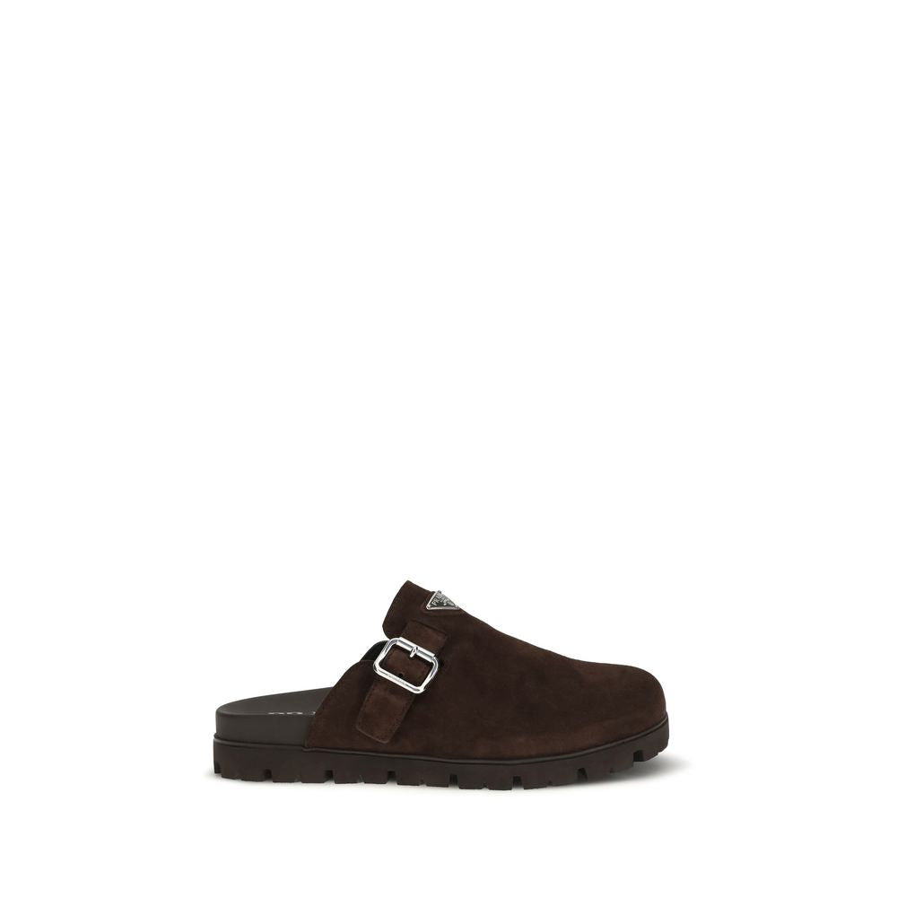 Prada Brown Calf Leather Bos Taurus Mules Curated Luxury Accessories by Orvyn