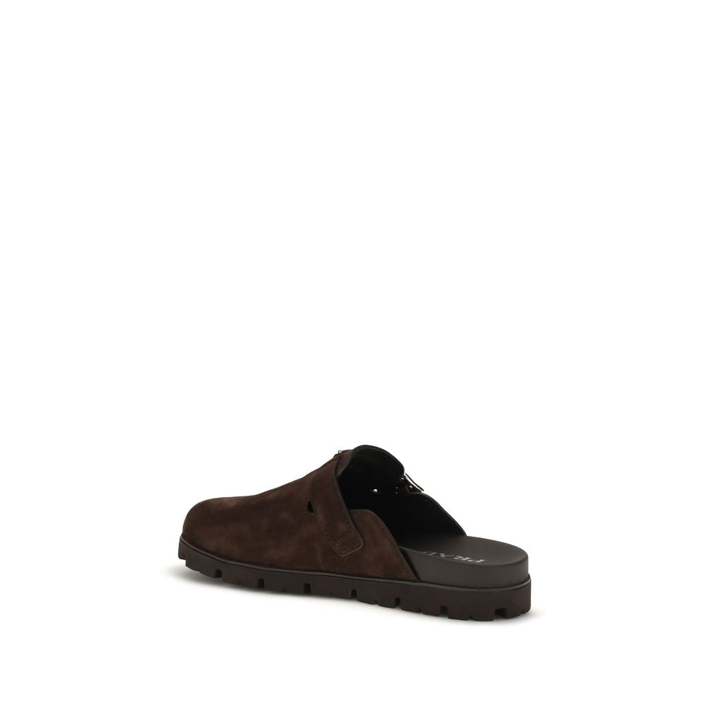 Prada Brown Calf Leather Bos Taurus Mules Curated Luxury Accessories by Orvyn