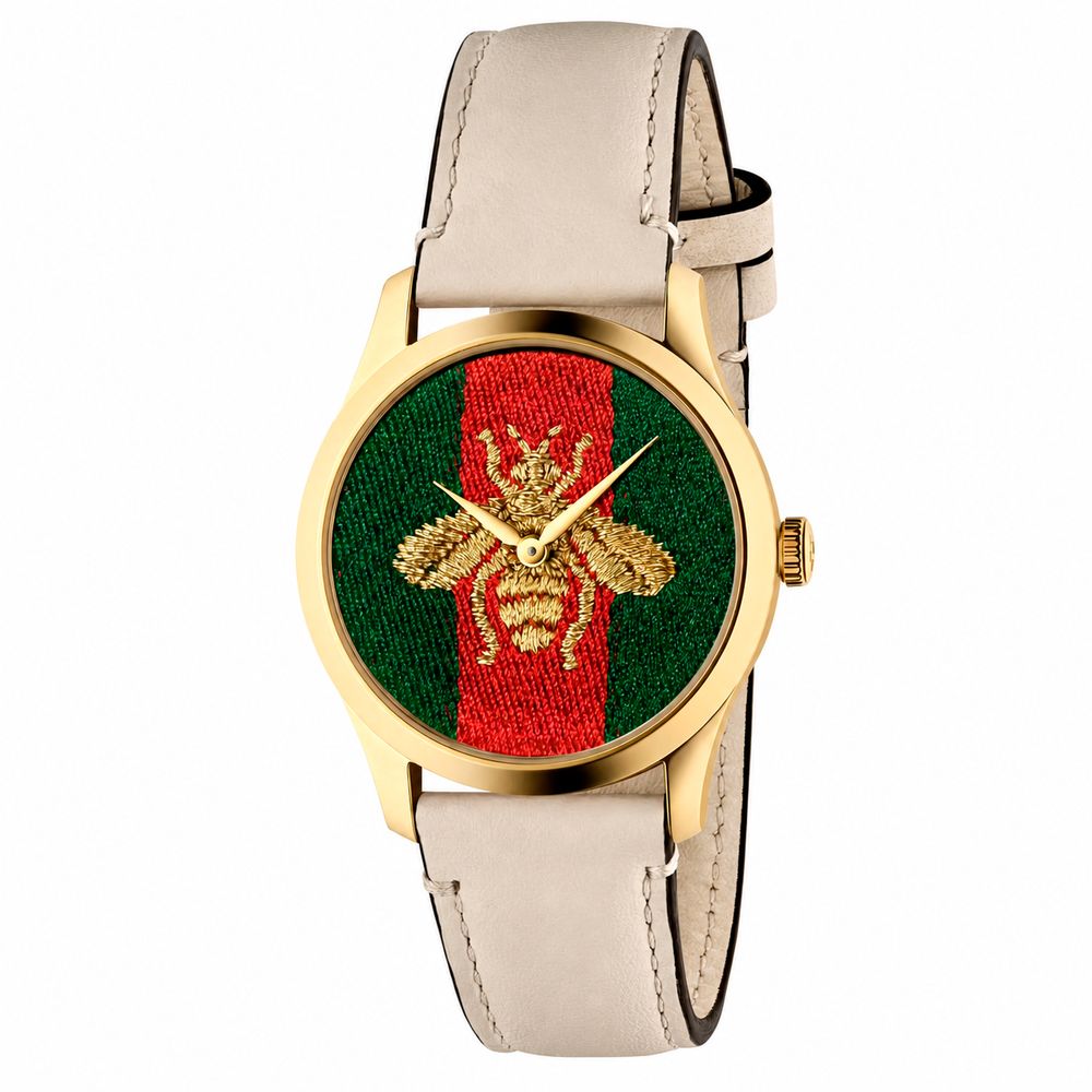 Gucci Beige Leather Dress Watch Curated Luxury Accessories by Orvyn