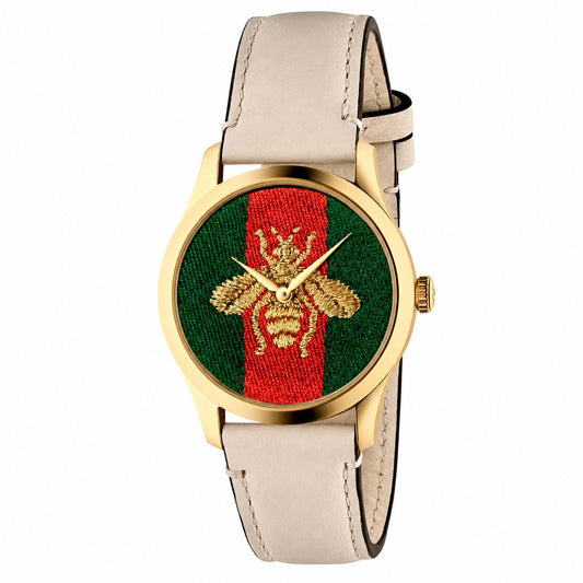 Gucci Beige Leather Dress Watch Curated Luxury Accessories by Orvyn