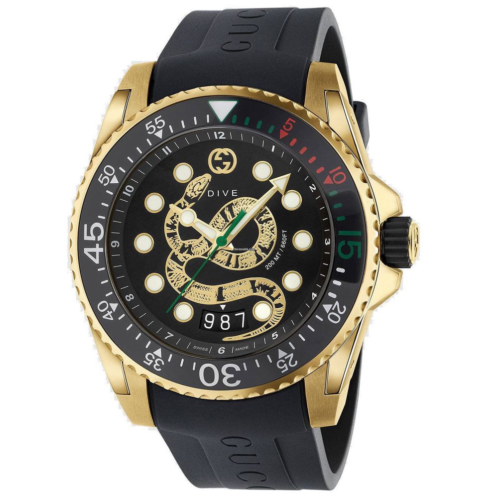 Gucci Black Rubber Sport Watch Curated Luxury Accessories by Orvyn