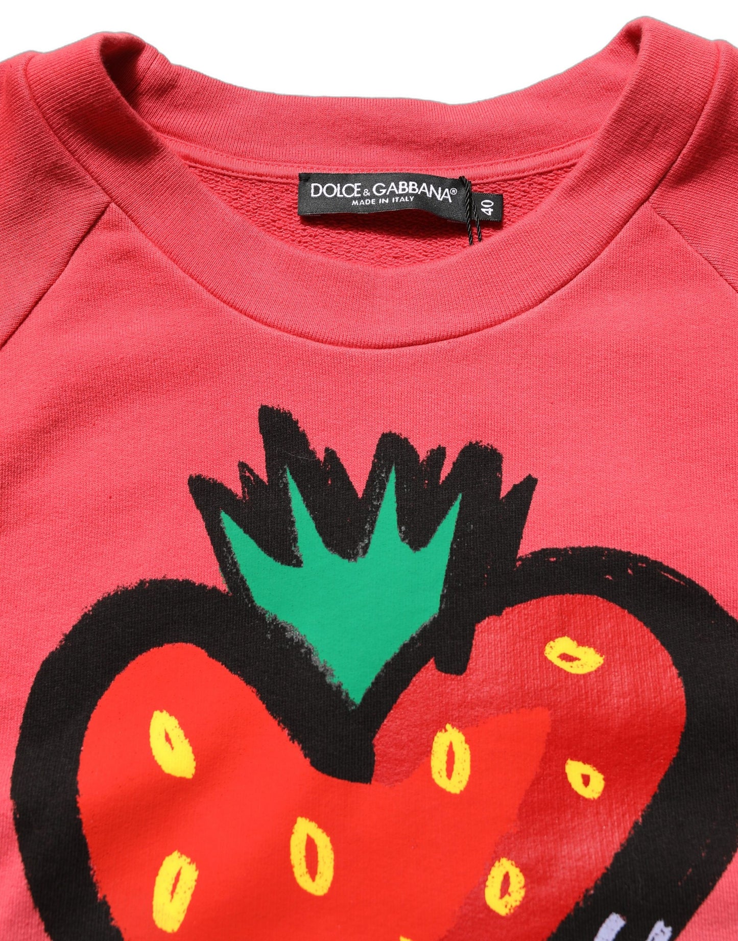 Dolce & Gabbana Multicolor StrawberryPrint Sweatshirt Sweater Curated Luxury Accessories by Orvyn