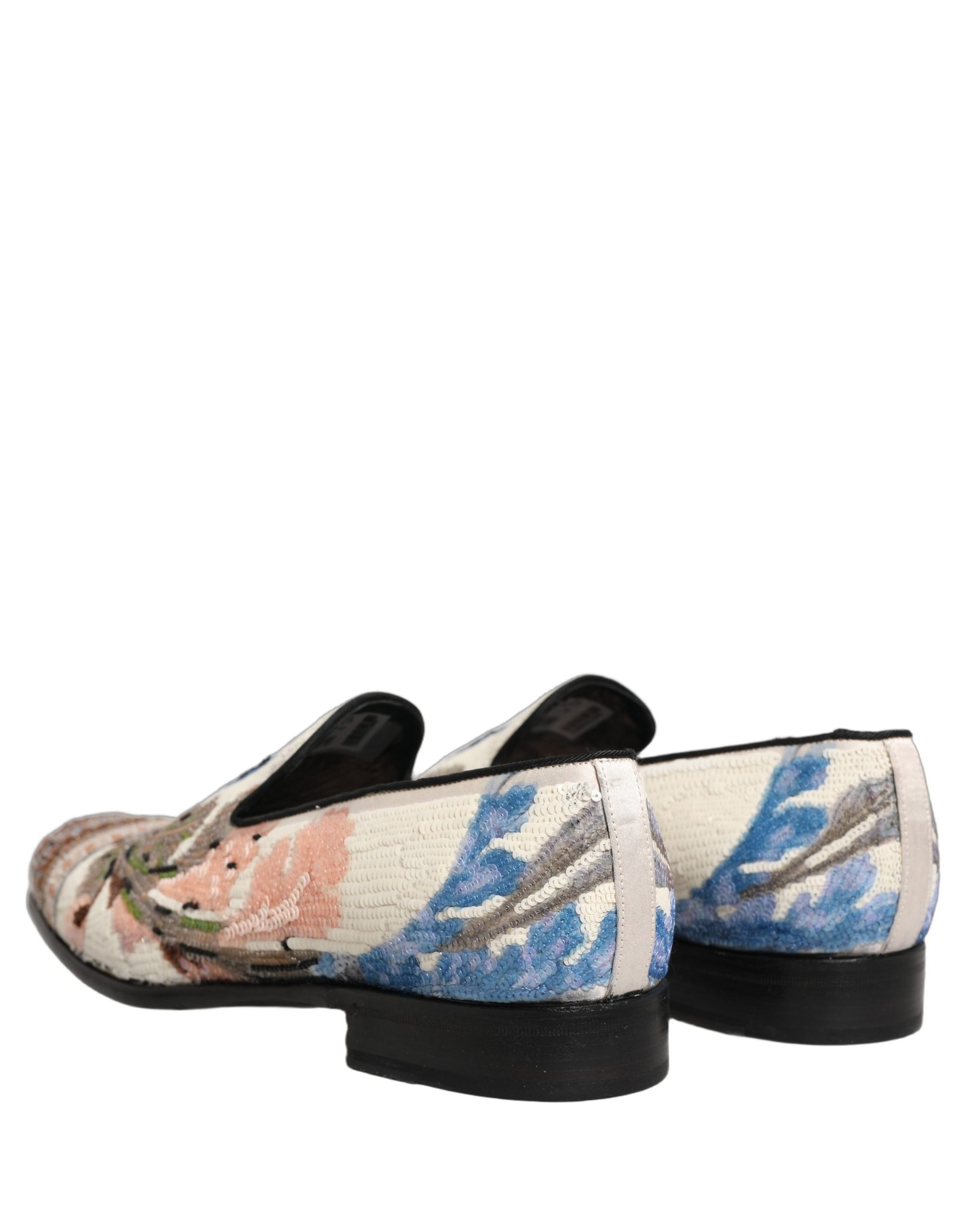 Dolce & Gabbana Multicolor Sequin Embroidered Loafers Shoes Curated Luxury Accessories by Orvyn