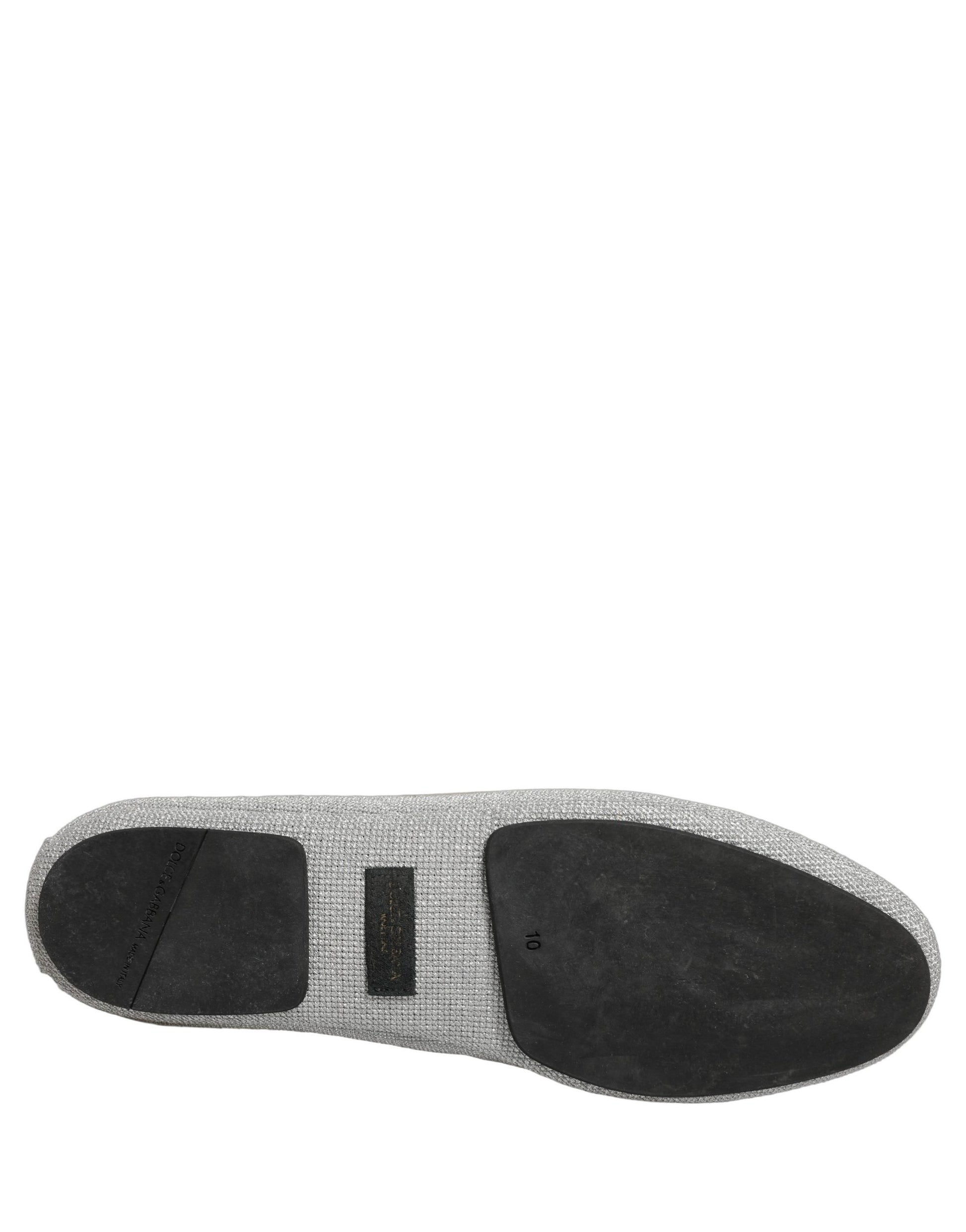 Dolce & Gabbana Gray Crown Rose Angel Embroidery Loafer Shoes Curated Luxury Accessories by Orvyn