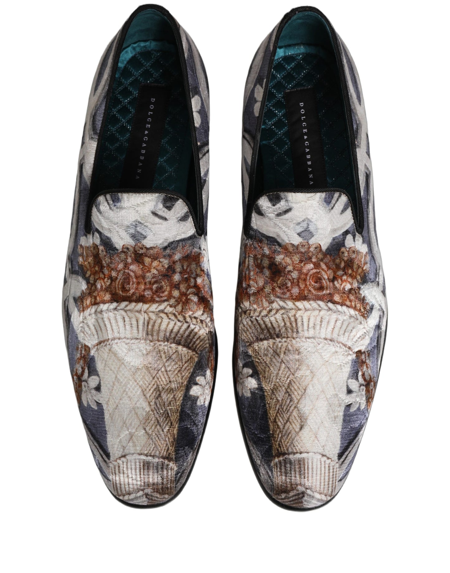 Dolce & Gabbana Multicolor Floral Tapestry Embroidery Loafer Shoes Curated Luxury Accessories by Orvyn