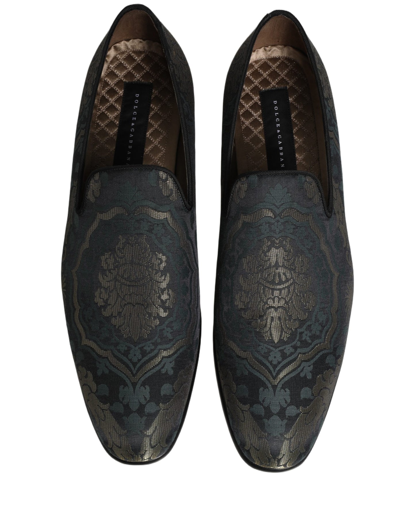 Dolce & Gabbana Black Floral Brocade Slip On Loafers Shoes Curated Luxury Accessories by Orvyn