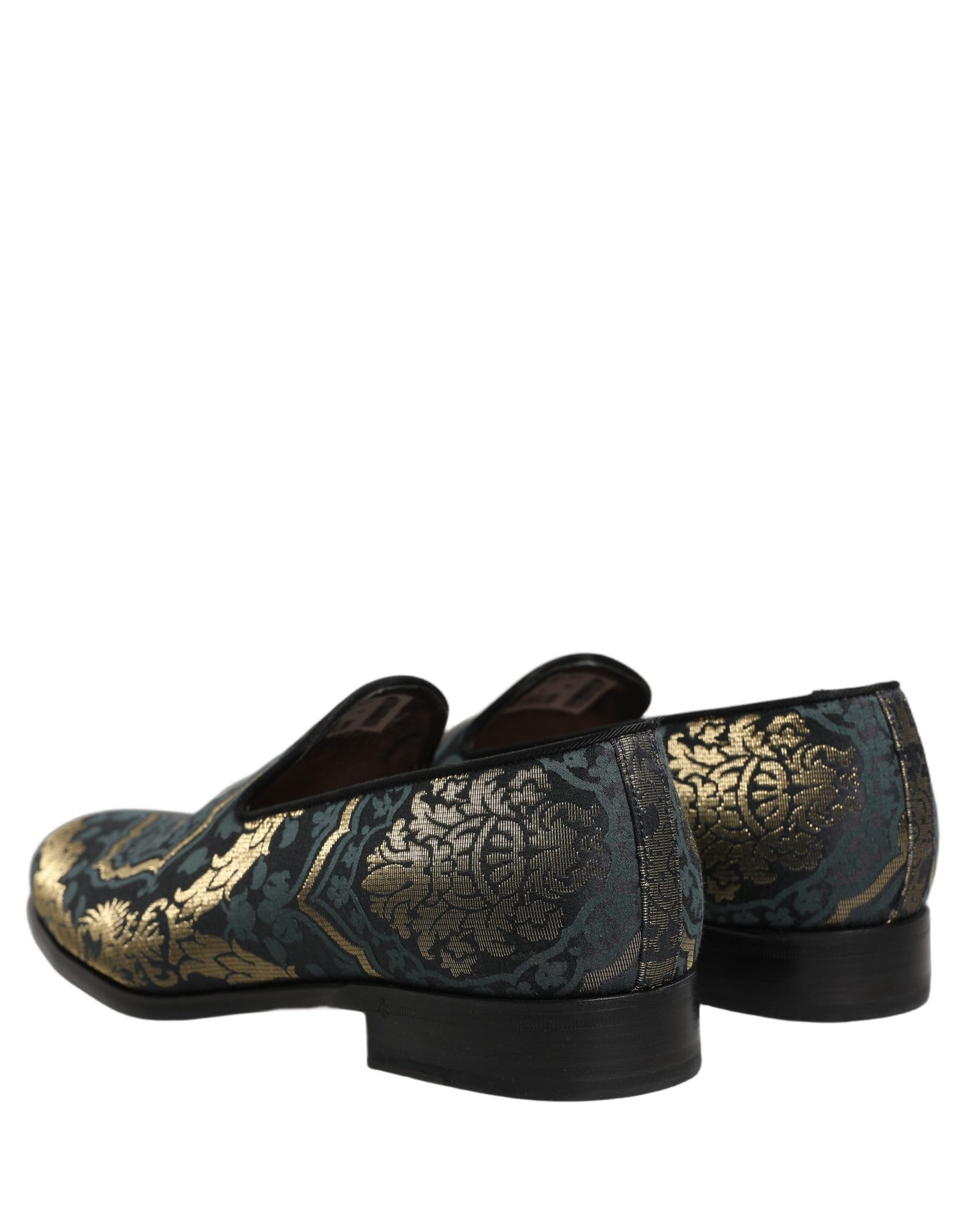 Dolce & Gabbana Black Floral Brocade Slip On Loafers Shoes Curated Luxury Accessories by Orvyn