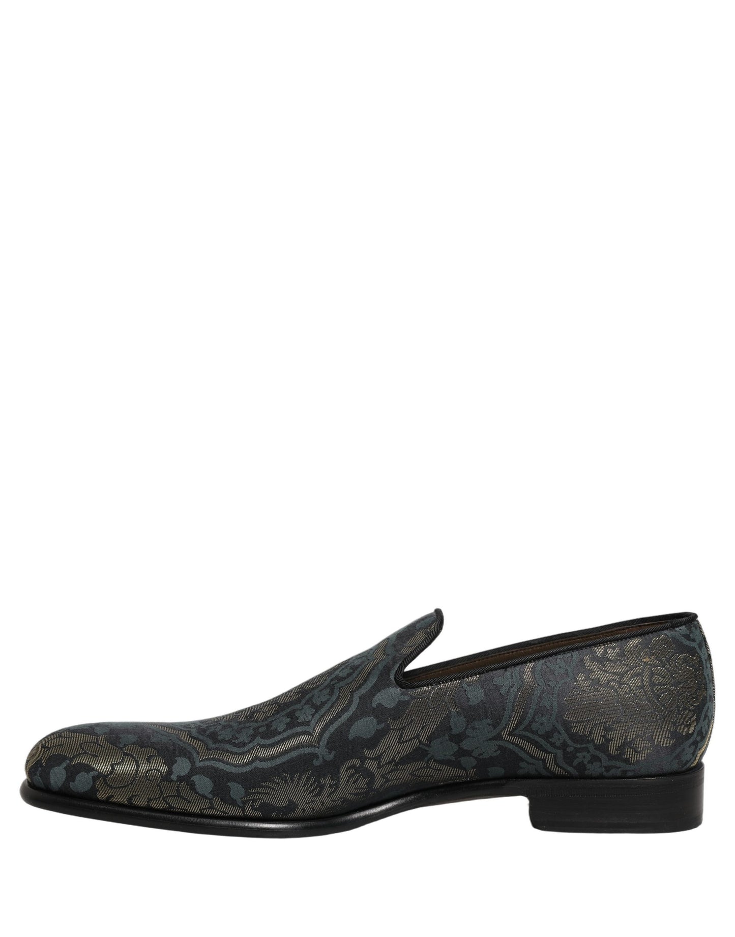 Dolce & Gabbana Black Floral Brocade Slip On Loafers Shoes Curated Luxury Accessories by Orvyn