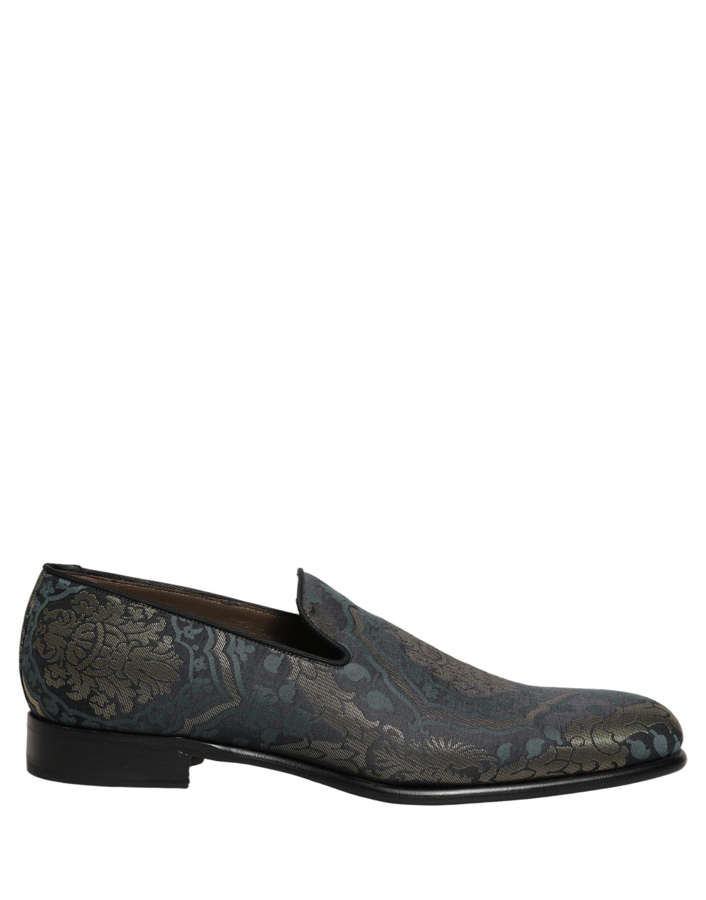 Dolce & Gabbana Black Floral Brocade Slip On Loafers Shoes Curated Luxury Accessories by Orvyn