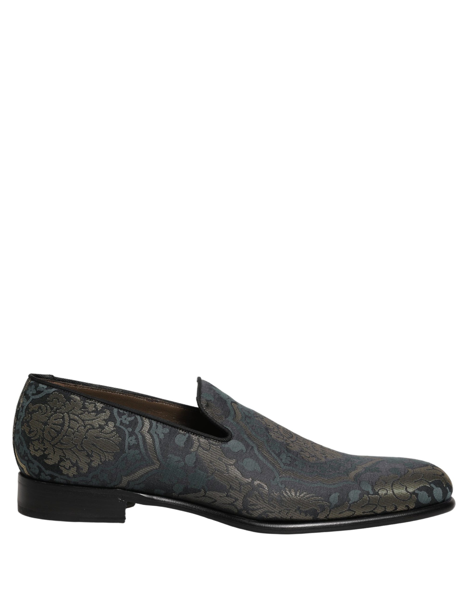 Dolce & Gabbana Black Floral Brocade Slip On Loafers Shoes Curated Luxury Accessories by Orvyn