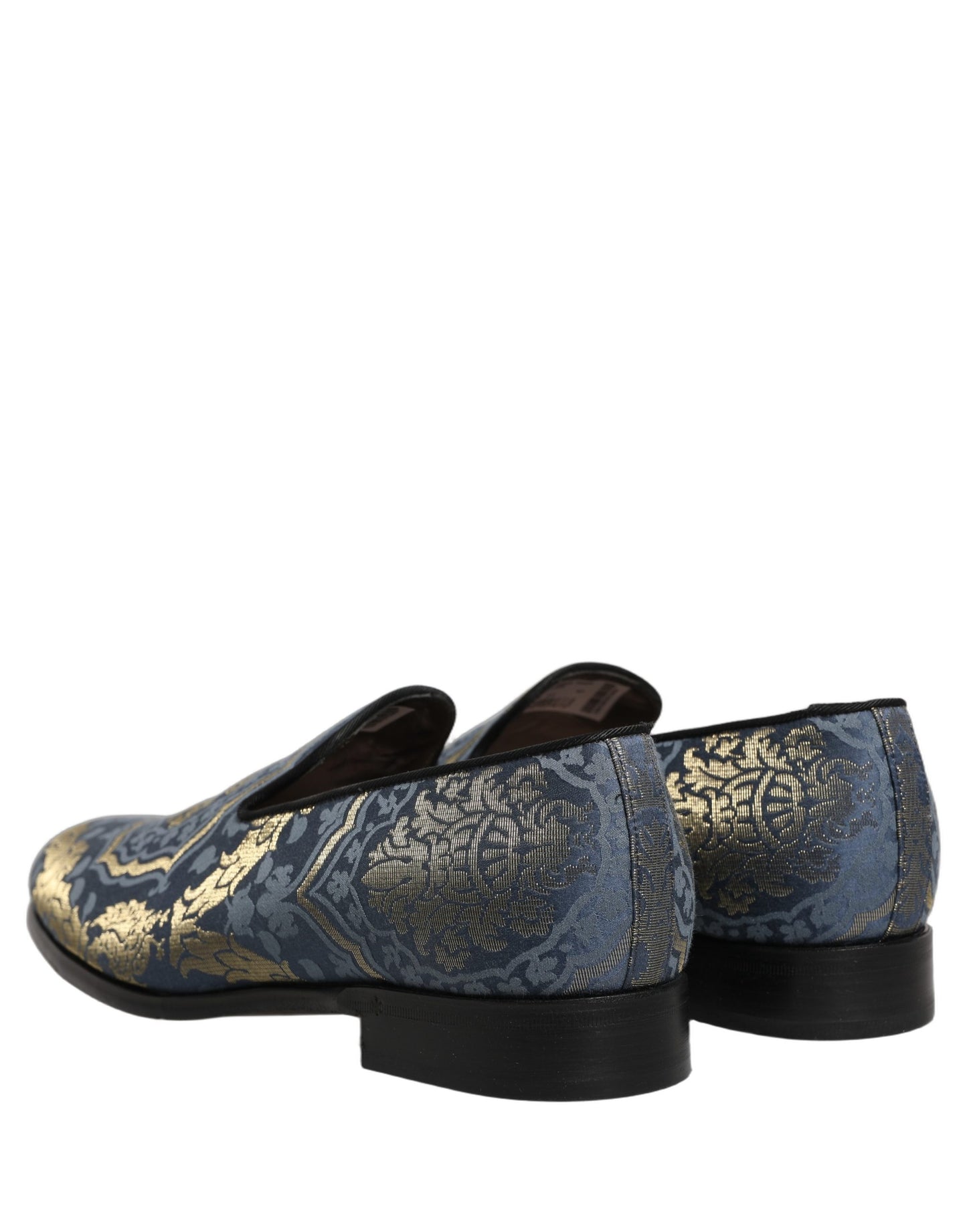 Dolce & Gabbana Blue Floral Brocade Slip On Loafers Shoes Curated Luxury Accessories by Orvyn