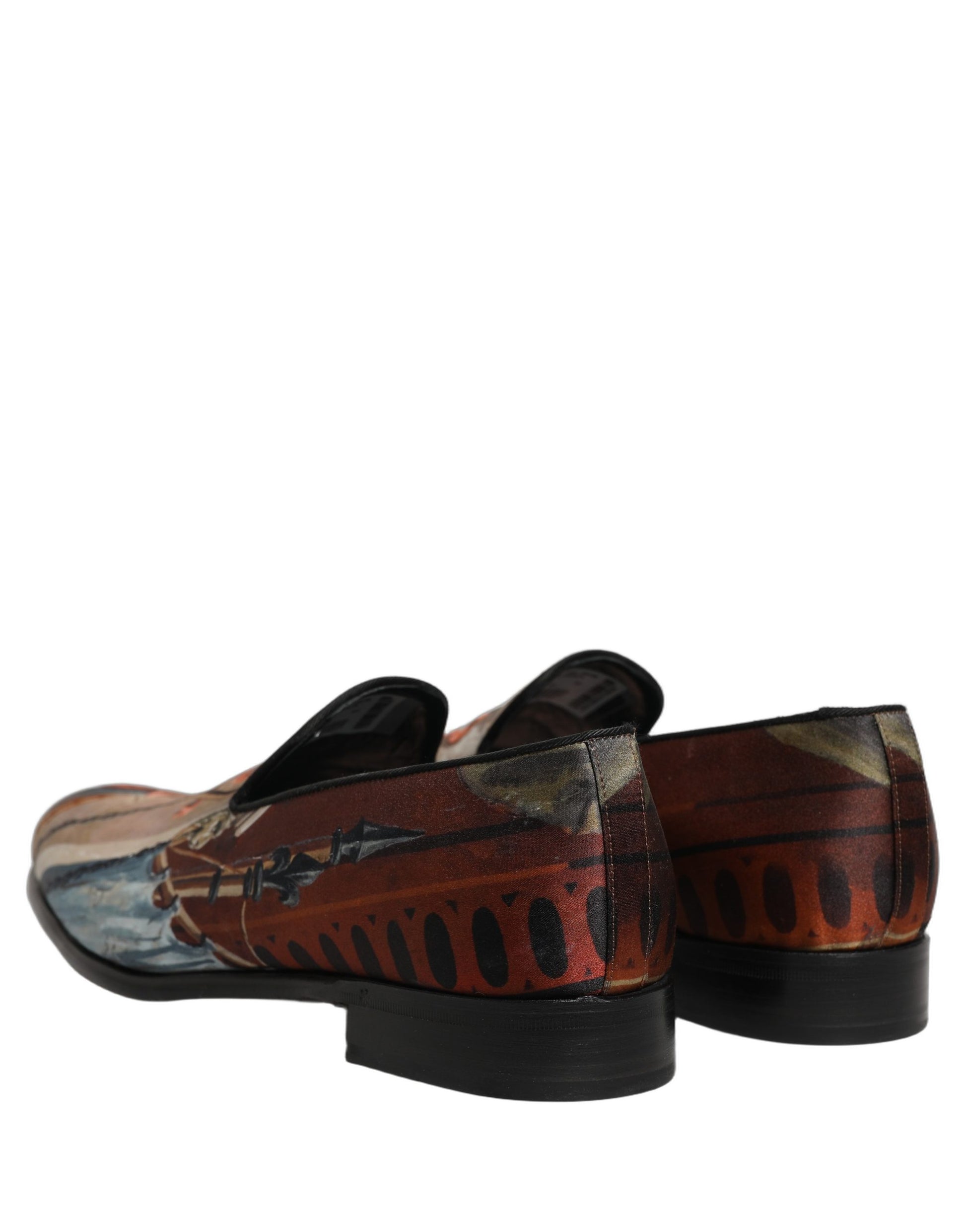 Dolce & Gabbana Multicolor Lion Print Slip On Loafers Shoes Curated Luxury Accessories by Orvyn