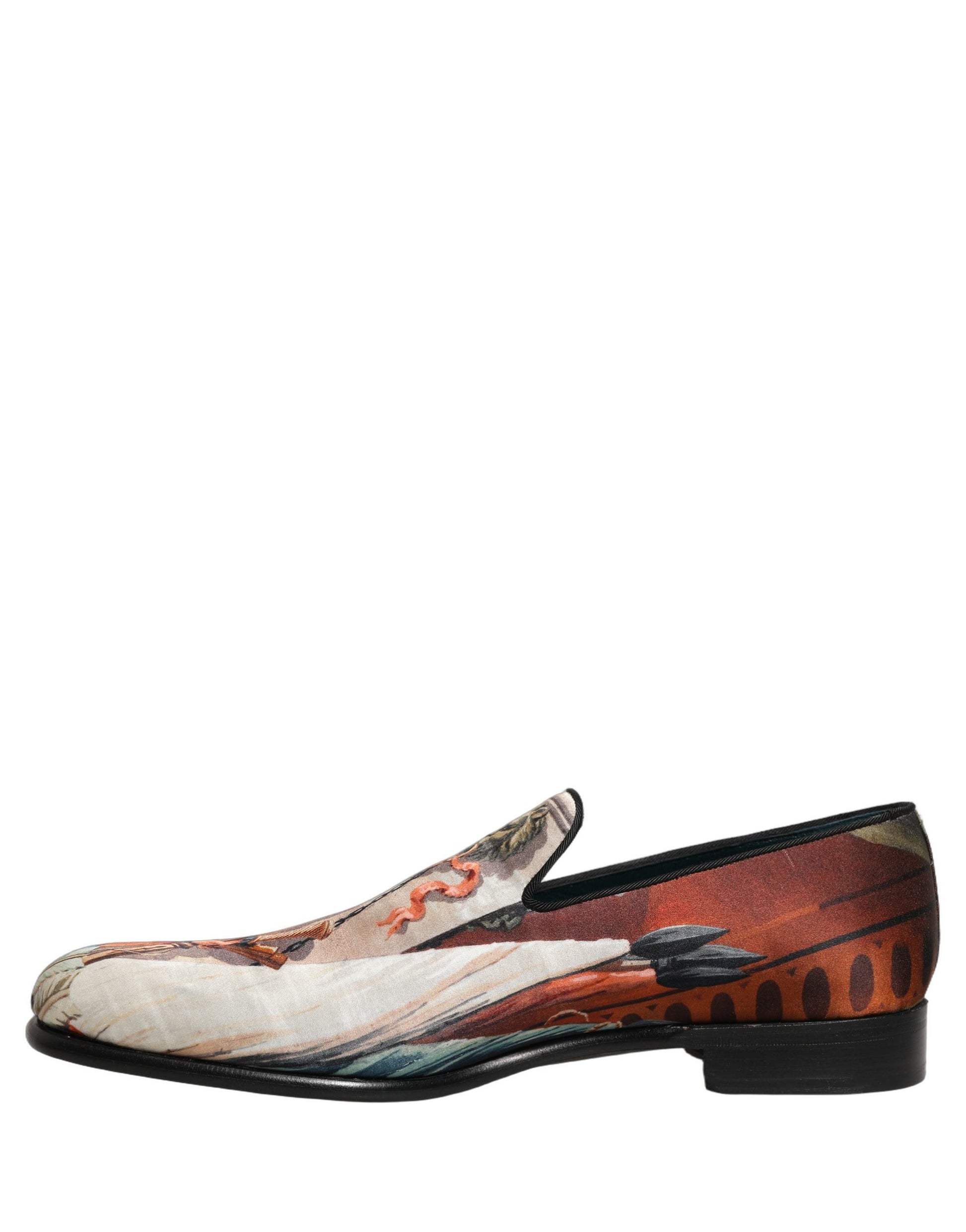 Dolce & Gabbana Multicolor Lion Print Slip On Loafers Shoes Curated Luxury Accessories by Orvyn