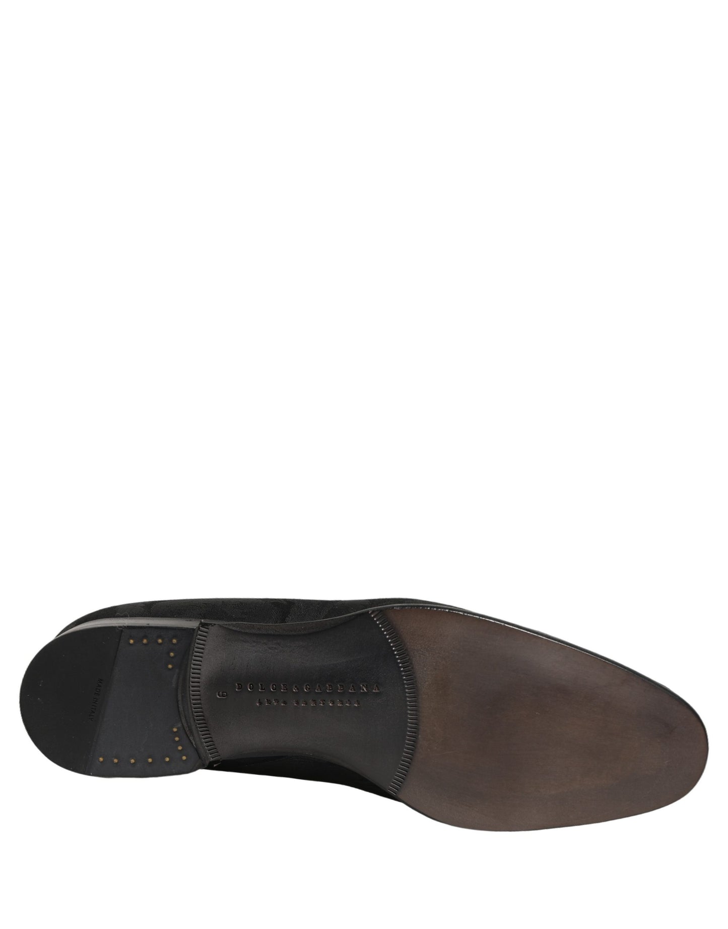 Dolce & Gabbana Black Brocade Men Slip On Dress Loafers Shoes Curated Luxury Accessories by Orvyn