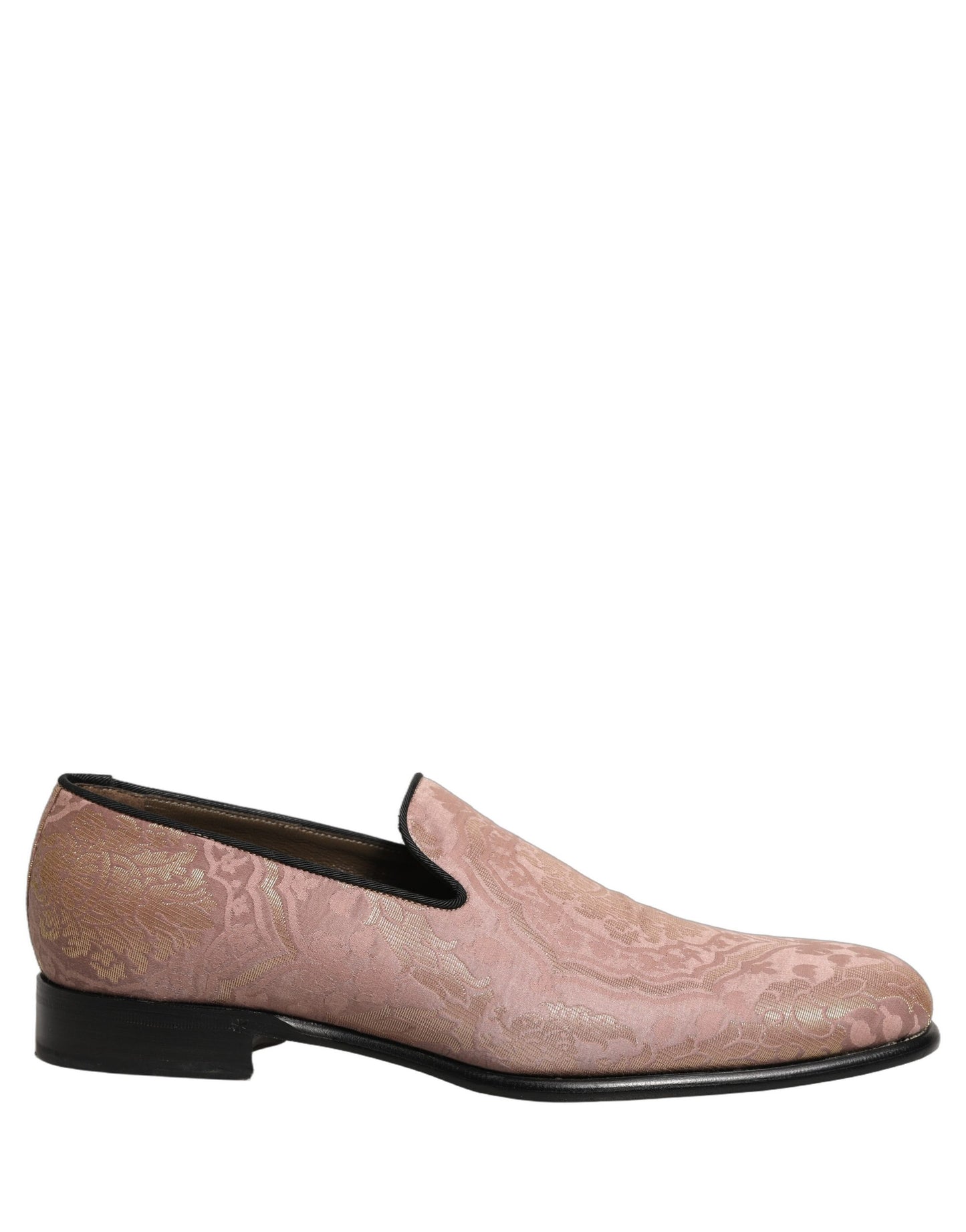 Dolce & Gabbana Pink Brocade Men Slip On Dress Loafers Shoes Curated Luxury Accessories by Orvyn