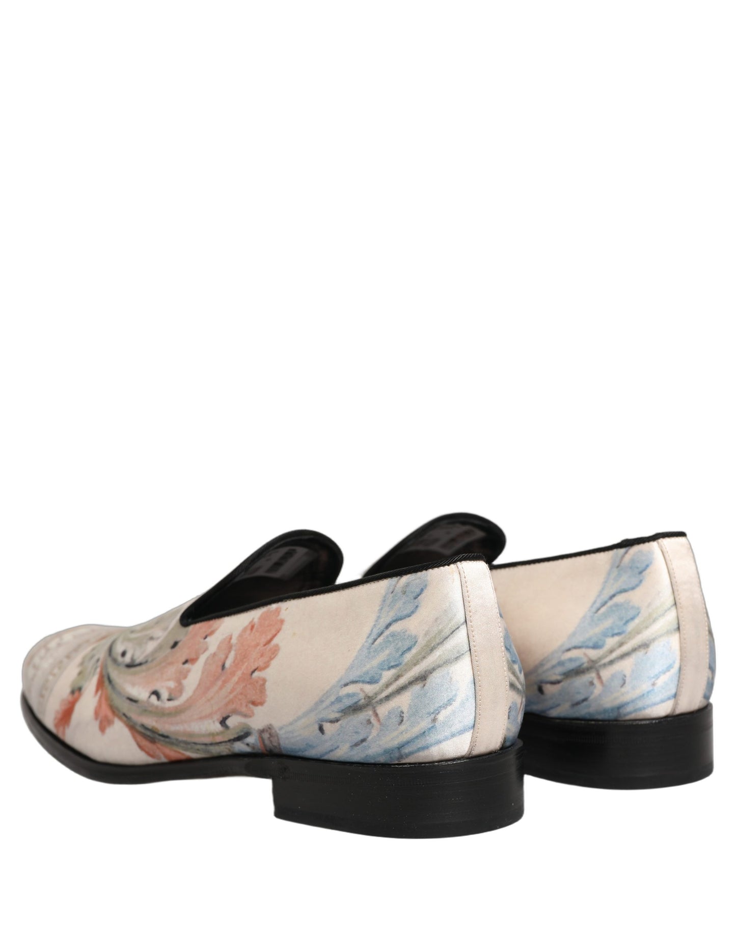 Dolce & Gabbana White Floral Vase Slip On Dress Loafers Shoes Curated Luxury Accessories by Orvyn