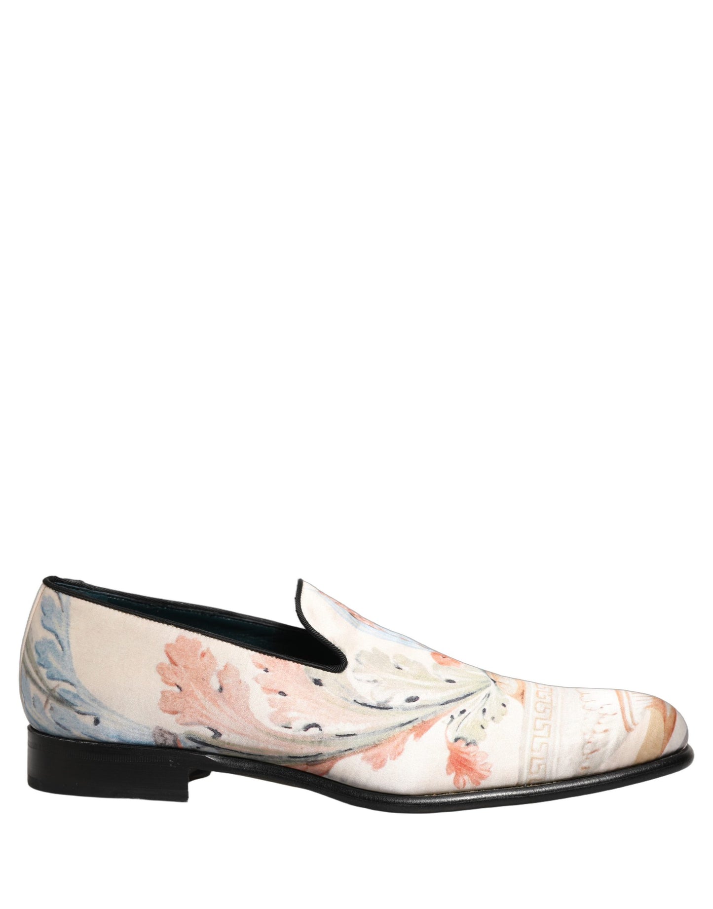 Dolce & Gabbana White Floral Vase Slip On Dress Loafers Shoes Curated Luxury Accessories by Orvyn