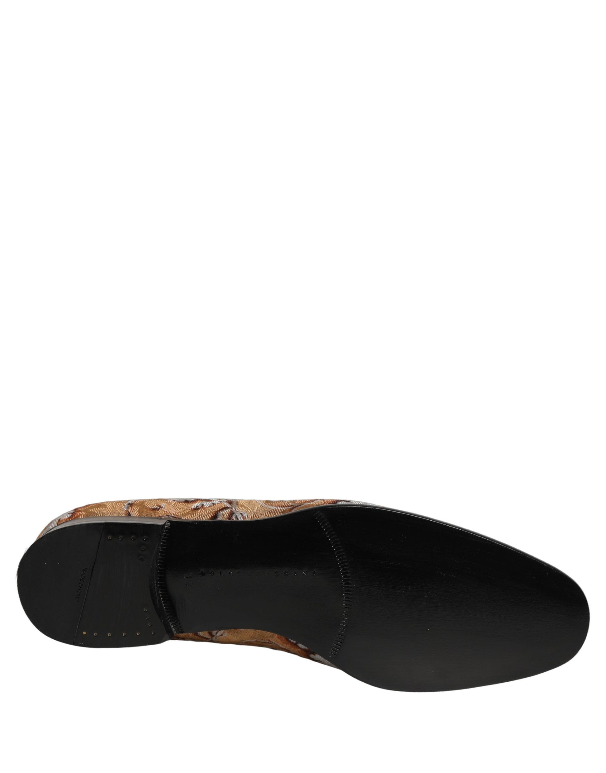 Dolce & Gabbana Gold Brocade Baroque Men Loafers Shoes Curated Luxury Accessories by Orvyn